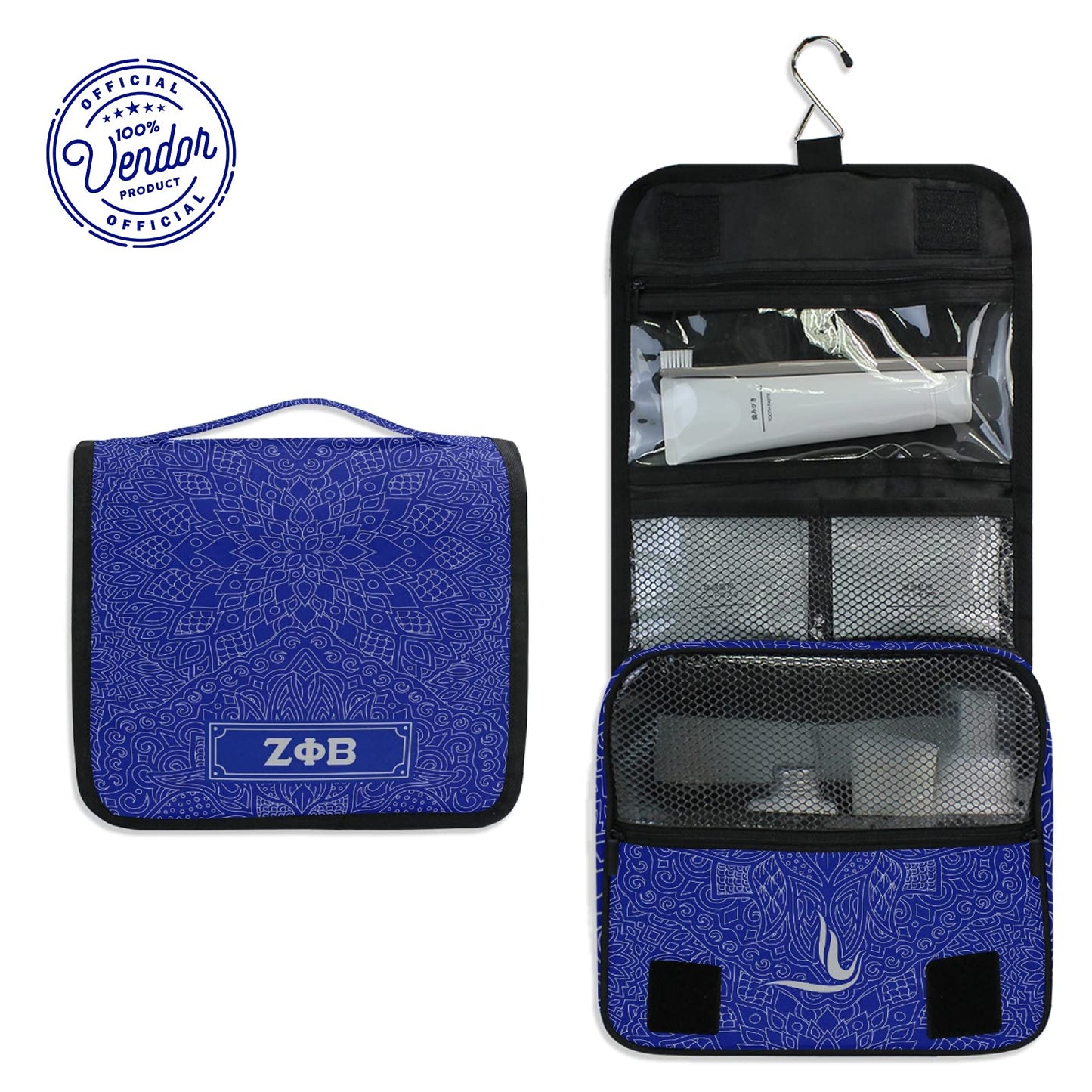 Bad Bananas BBGreek Zeta Phi Beta Official Vendor - Toiletry Travel Bag Organizer - Zeta - Sorority Paraphernalia
