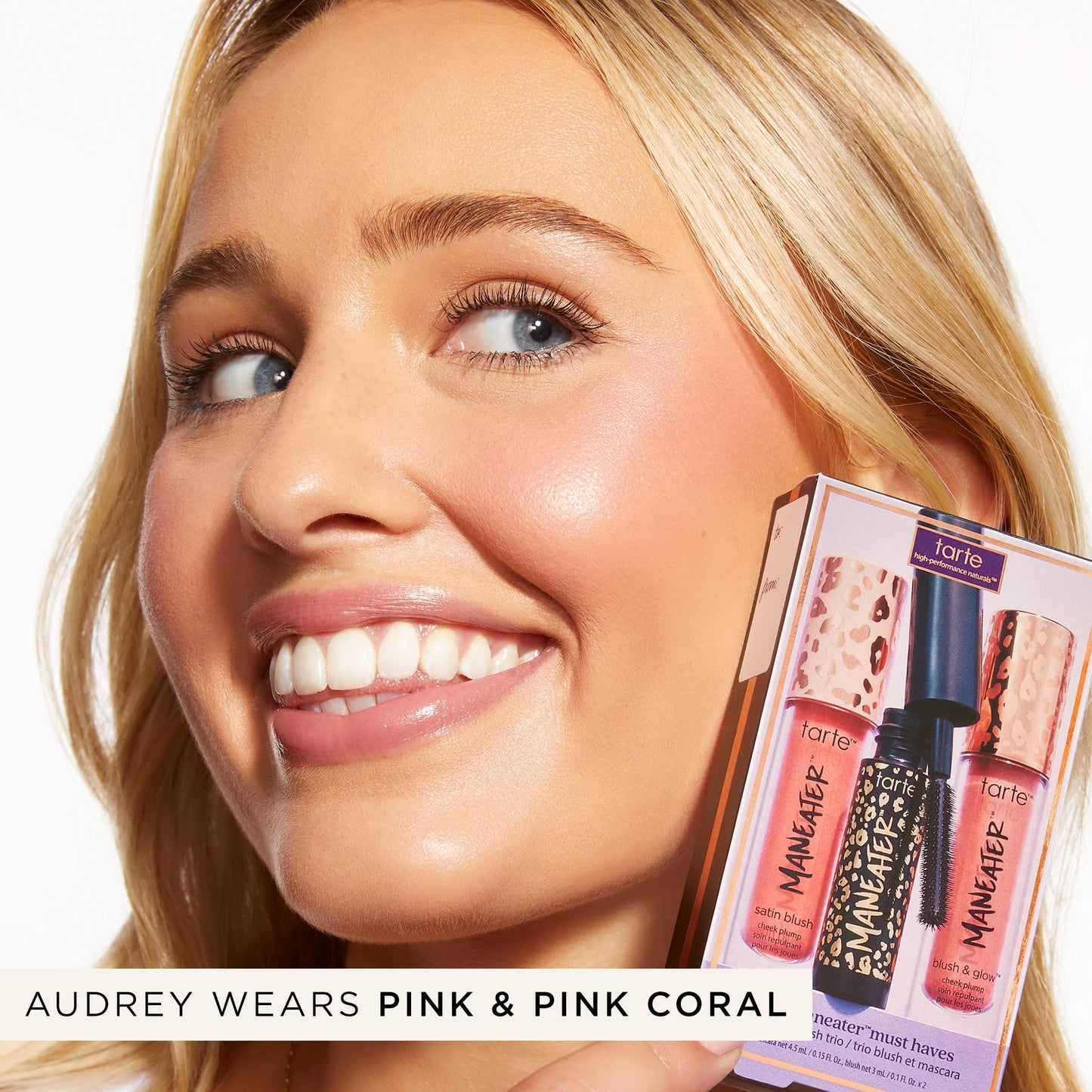tarte viral maneater must haves mascara & blush trio – Extreme Curl, Volume & Length, Longwear, Cruelty-Free, travel size, pink & pink coral