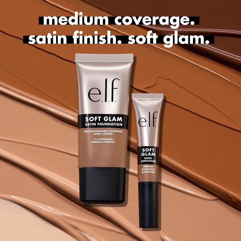 e.l.f. Soft Glam Satin Concealer - Medium Coverage for Blemishes & Under-Eye | Crease-Resistant, Vegan, 10 Fair Cool