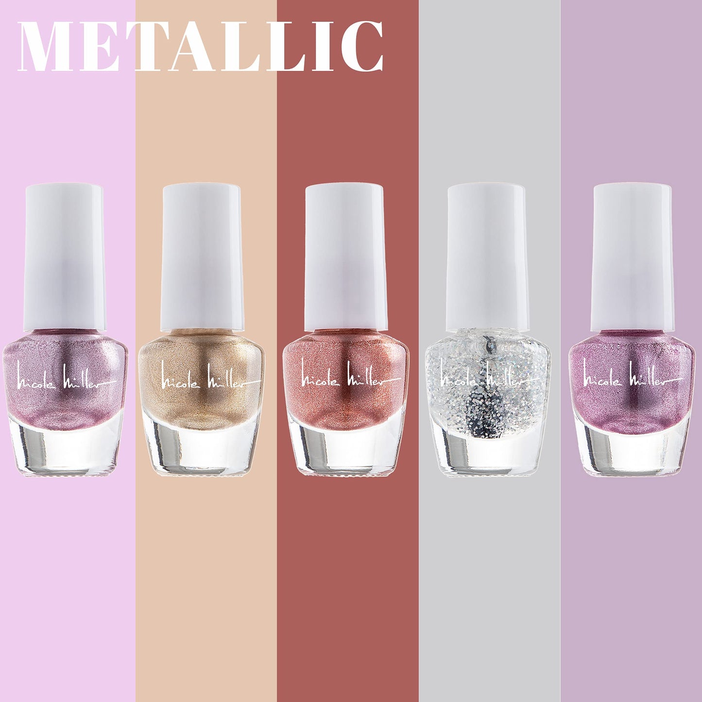 Nicole Miller Mini Nail Polish Set – Glossy, Vibrant Colors for Fingernails & Toenails, 2 Pack Trendy and Floral Collection