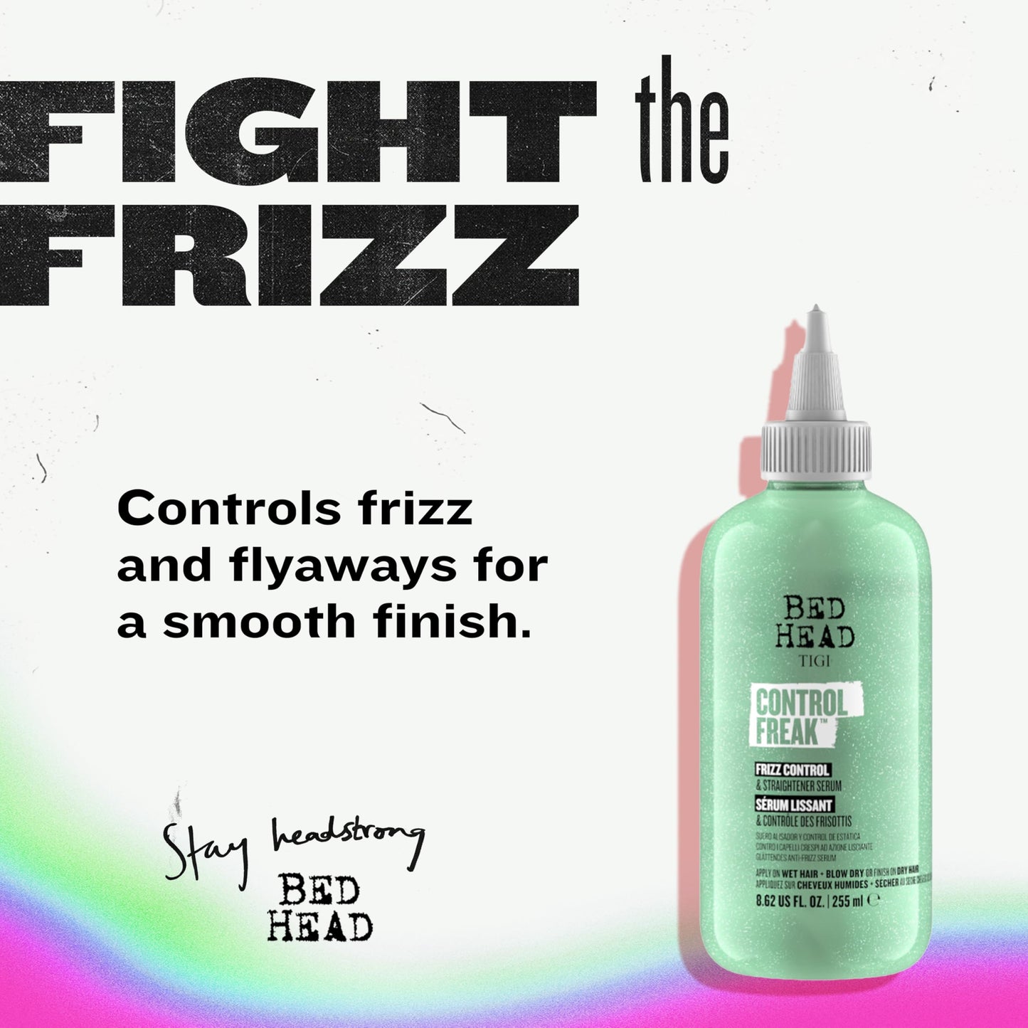TIGI Hair Serum For Curly or Frizzy Hair Control Freak Hair Care and Straightener 8.62 fl oz (Pack of 2)