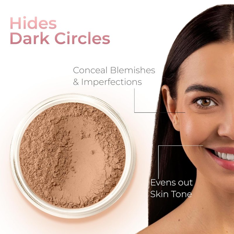 Mineral Makeup Dark Concealer - Matte Loose Corrector Powder for Blemishes & Dark Circles | 20g Sifter Jar