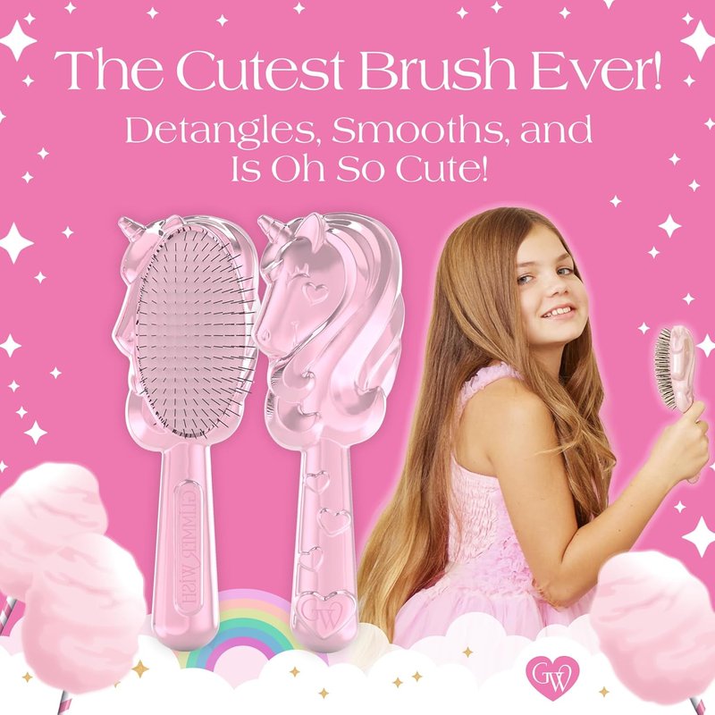 Unicorn Hair Detangler Brush for Kids - Gentle Anti-Frizz Bristles | Tangle-Free, Wet or Dry Use