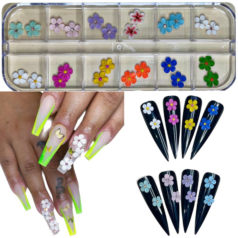 HaFloNa- Enhance Your Artistic Projects with 15 Unique 3D Acrylic Flowers Handmade - Short & Medium Size Set 24 | Exquisite Floral Accents for Crafts and Designs (Poinettia Ver 2)