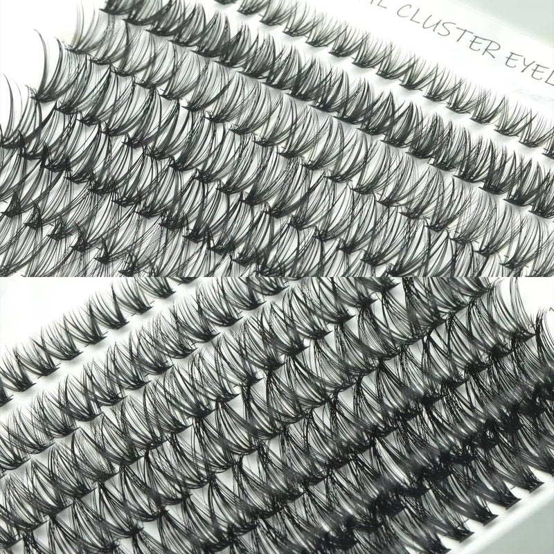 Cluster Lash Extension Kit – Natural Look, Reusable At-Home Lash Kit, DIY Segment Lashes, Mink-Style Clusters with Bond & Seal D Curl / 8mm–16mm