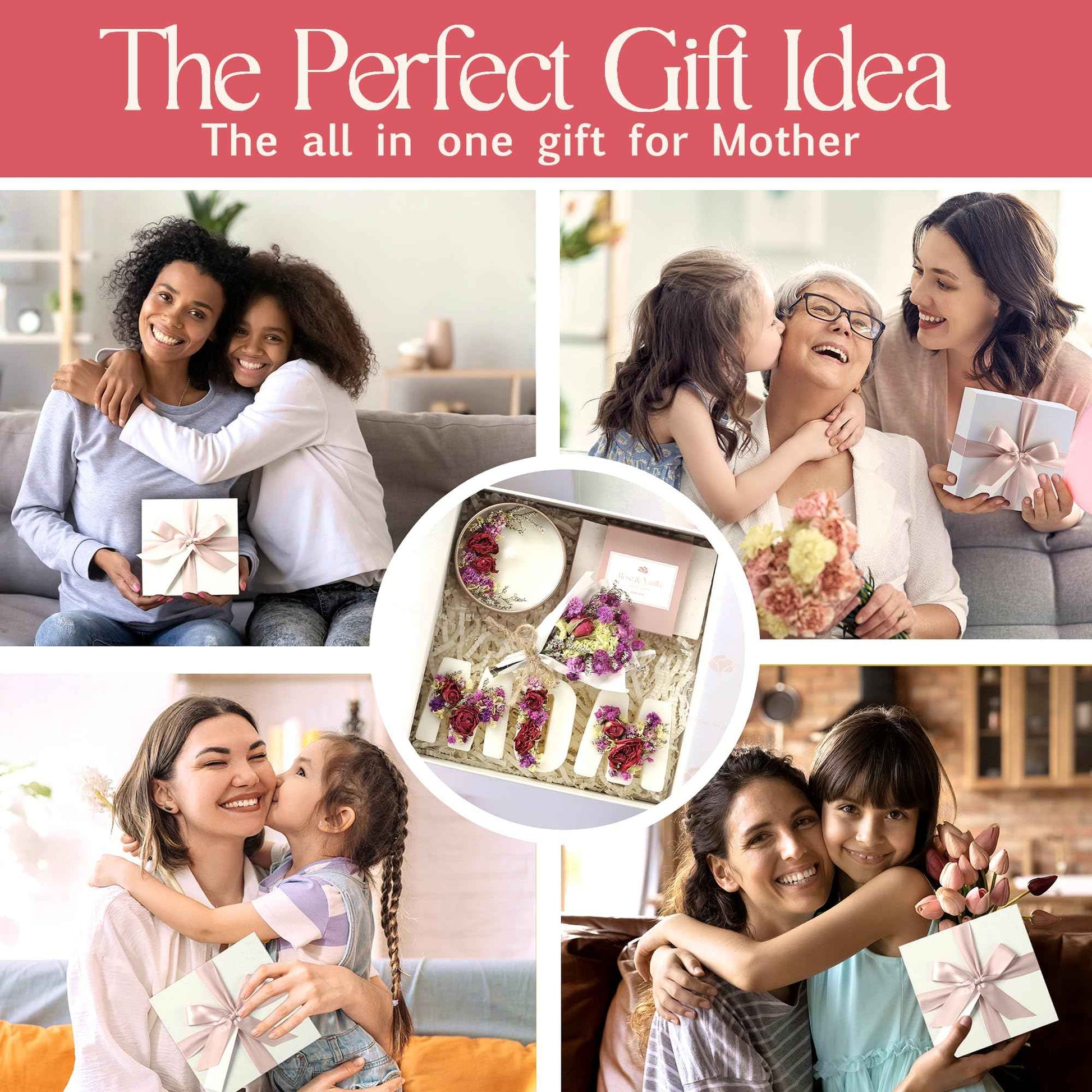 Gift Basket for Mom – Birthday & Christmas Small Spa Box – Relaxing Mom Gift Set with Candle, Soap & Wax Melts – Perfect Xmas, Holiday or Birthday Present