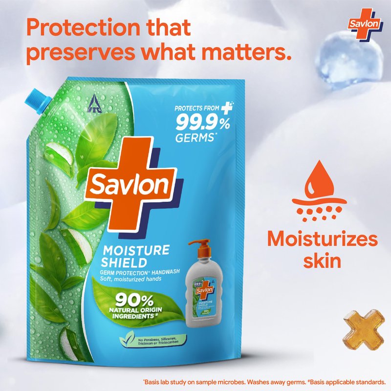 Savlon Moisture Shield Germ Protection Liquid Handwash Refill Pouch, 1500ml