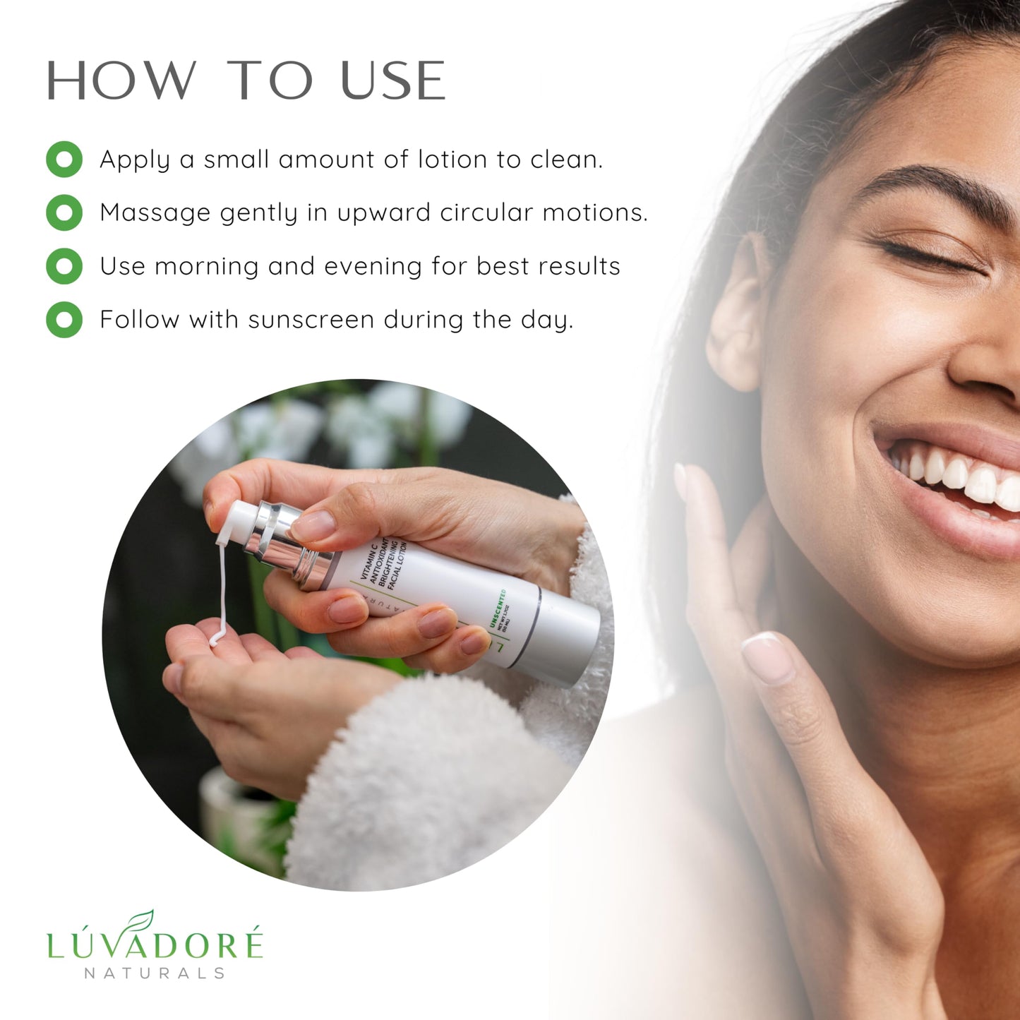 Luvadore Naturals Vitamin C Skin Care Facial Lotion – Antioxidant Cream for Face – Deeply Hydrating Brightening Cream for Dark Spots, Uneven Skin Tone – Anti-Aging and Rejuvenating Formula