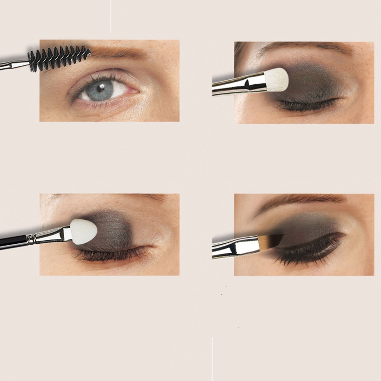 da Vinci Cosmetics Series 4803 Classic Smokey Eyes Look Brush Set with Eyeliner, Blender, Eyelash Brush, and Applicator, Multiple Sizes, 46.2 Gram, 4 Brushes