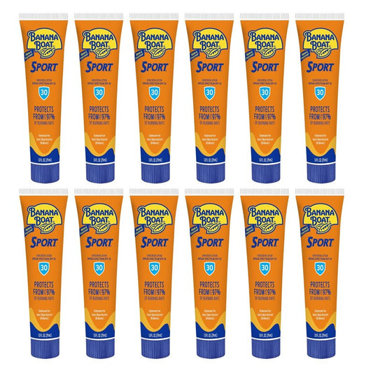 Banana Boat Sport Performance Sunscreen Lotion 30 Spf 1 oz (Pack Of 12)