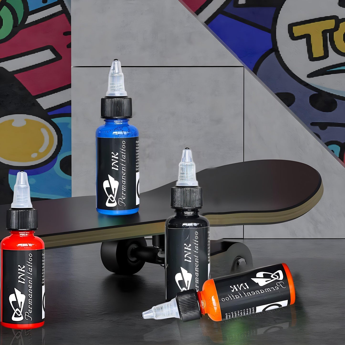 Tattoo Kit 14Pcs Tattoo Ink 14 Colors Set 1 oz 30ml/Bottle Tattoo Inks Pigment Kit for 3D Makeup Beauty Skin Body Art