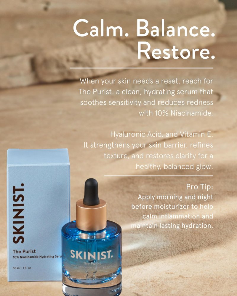 SKINIST The Purist 10% Niacinamide Hydrating Serum with Hyaluronic Acid – Pore-Minimizing & Brightening for Radiant Complexion