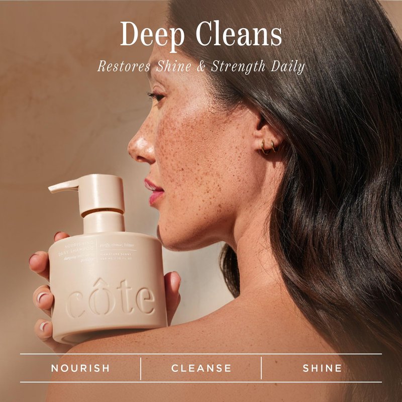 Cote Beauty’s Nourishing Daily Shampoo for Dry Hair, Deep Cleansing & Hydrating Formula, Prevents Breakage, Cruelty-Free Hair Shampoo for Women, Enriched with Yerba Maté & Baobab Extract, 10 FL Oz