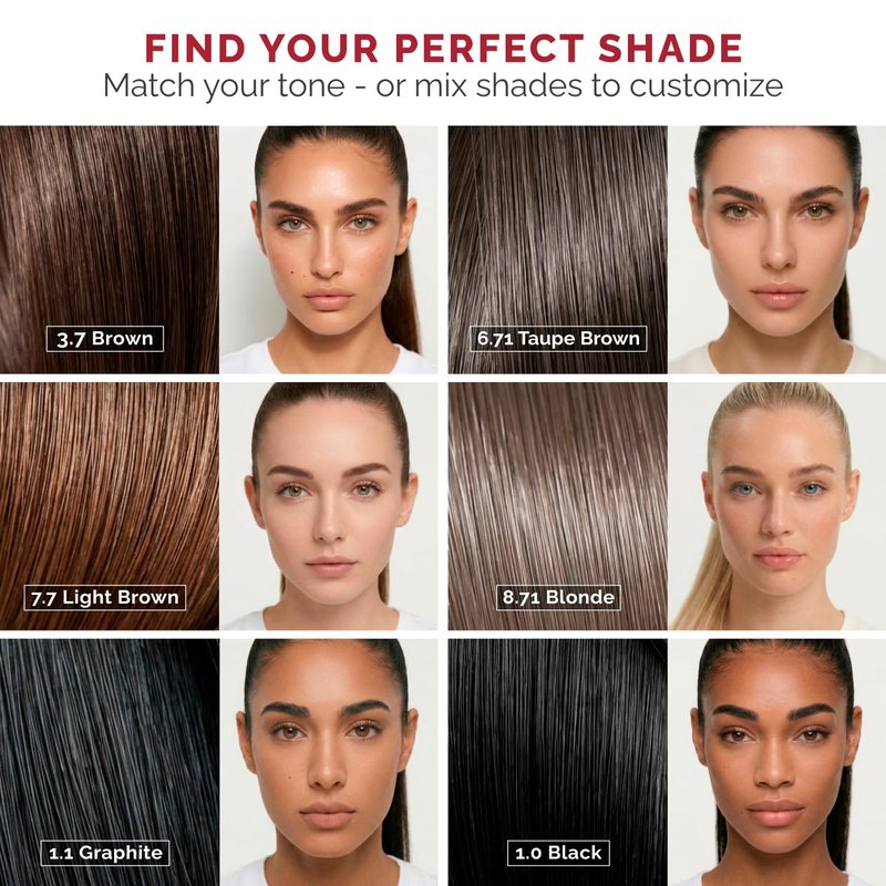 RB RENATA BEAUTY Tint Kit for Spot Coloring – Cream Hair Dye Kit with Developer and Application Brush, Covers Gray Hairs, Smudge-Proof, Long-Lasting Up to 4 Weeks, 20 Applications [Taupe Brown]