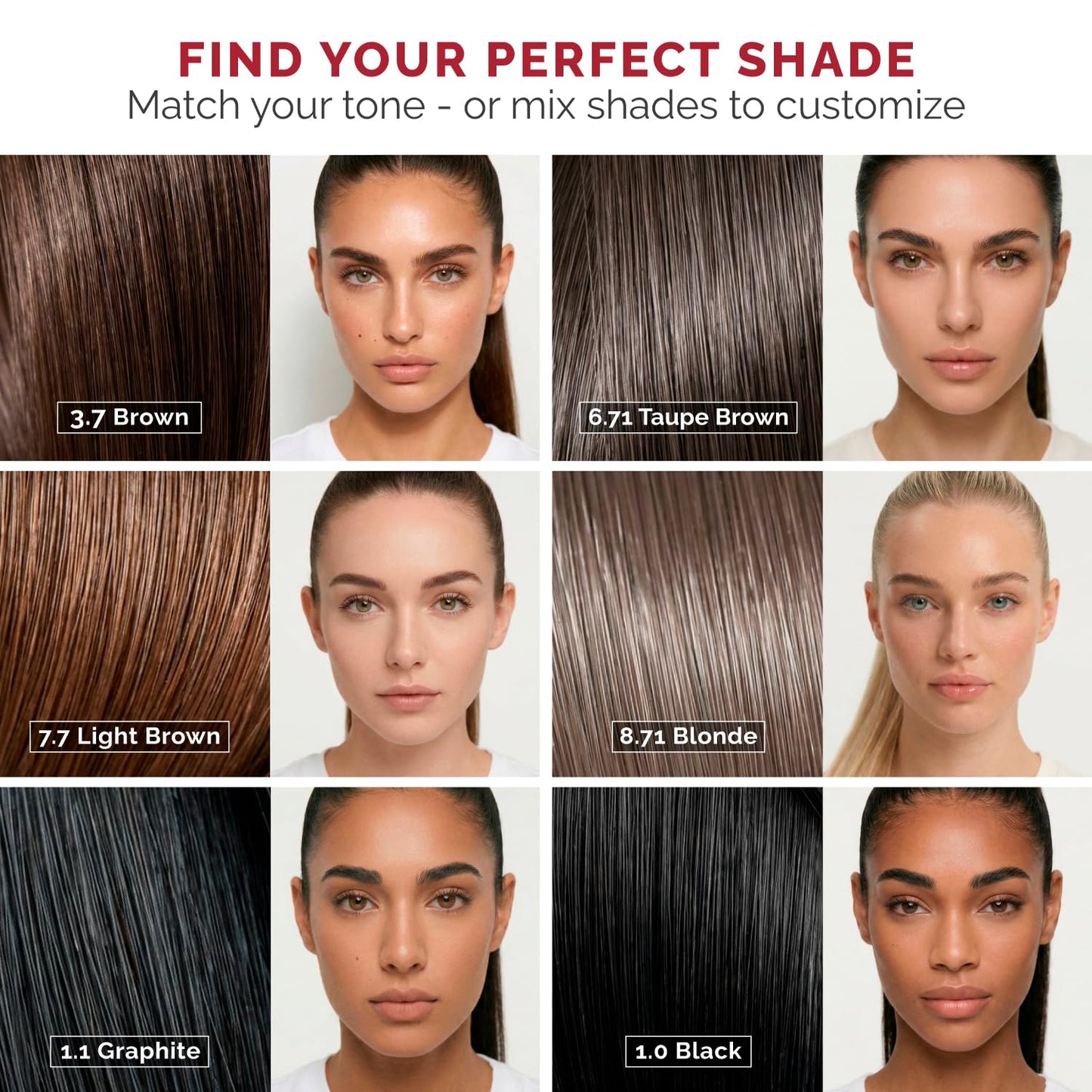 RB RENATA BEAUTY Tint Kit for Spot Coloring – Cream Hair Dye Kit with Developer and Application Brush, Covers Gray Hairs, Smudge-Proof, Long-Lasting Up to 4 Weeks, 20 Applications [Taupe Brown]