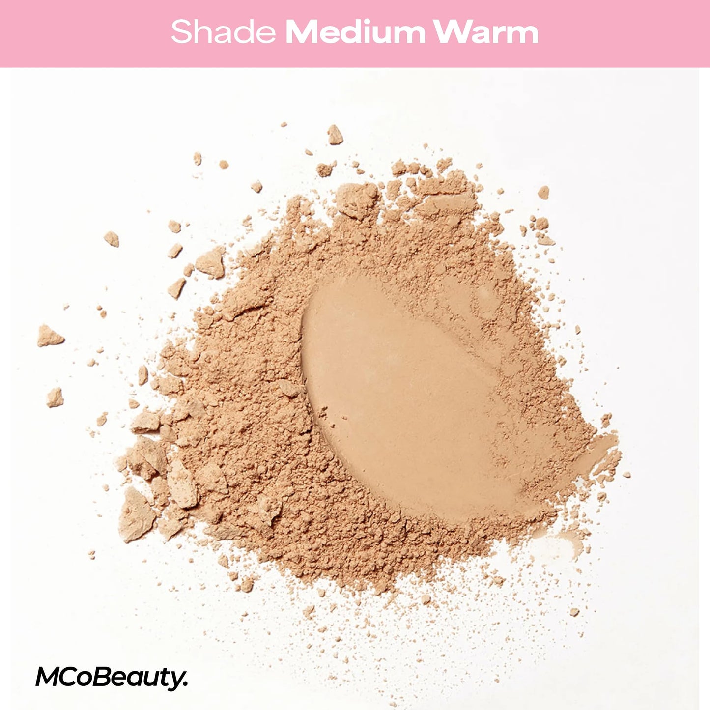 MCoBeauty Miracle Flawless Pressed Powder - 3 Medium Warm - Soft Focus Blurring, Finishing & Setting Powder - Face Makeup Compact with Rose Flower Extract Sweet Almond Oil - Vegan & Cruelty Free