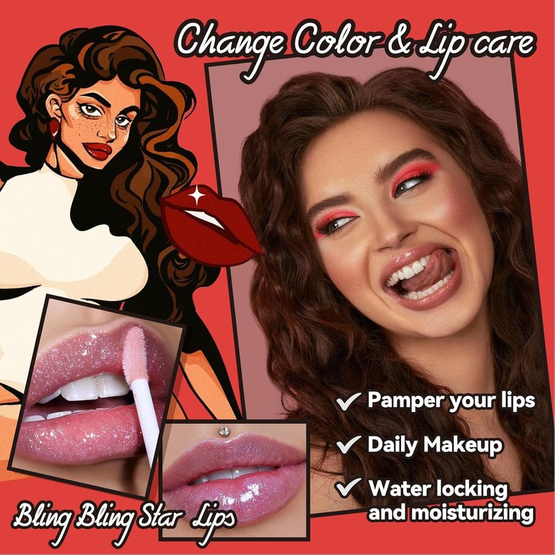 Color Changing Lip Oil - 3 Pcs Shimmering Tinted Gloss for Moisturizing Lip Care | Long-Lasting Nourishing Formula