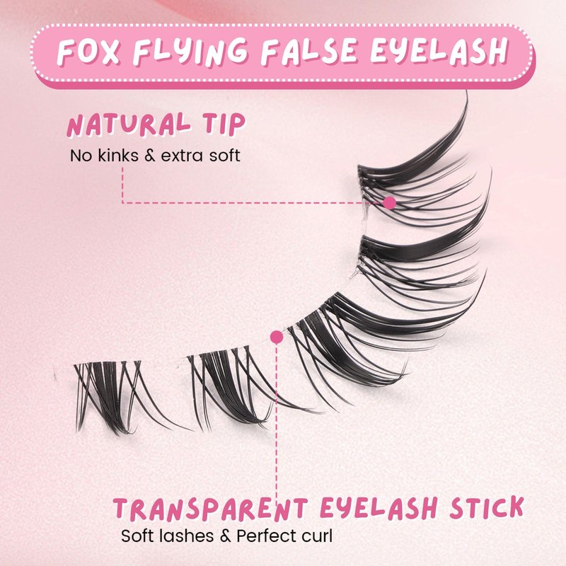 Kumiko Handmade Manga Lashes 3 Pairs Pack | Douyin False Eyelashes Manhua Anime Lashes Wispy Cat Eye | Japanese Korean Spiky Fake Eyelashes Fairy Custom Look | Ideal for Cosplay & Kawaii (Fairy Style)