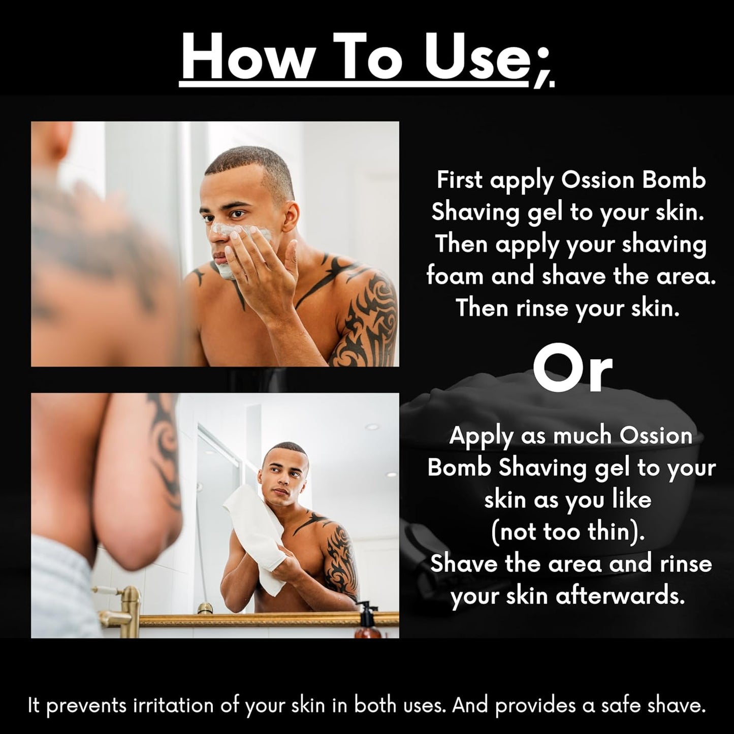 Men's Shaving Gel for Sensitive Skin - Moisturizing Anti-Irritation Formula | 33.81 Fl Oz