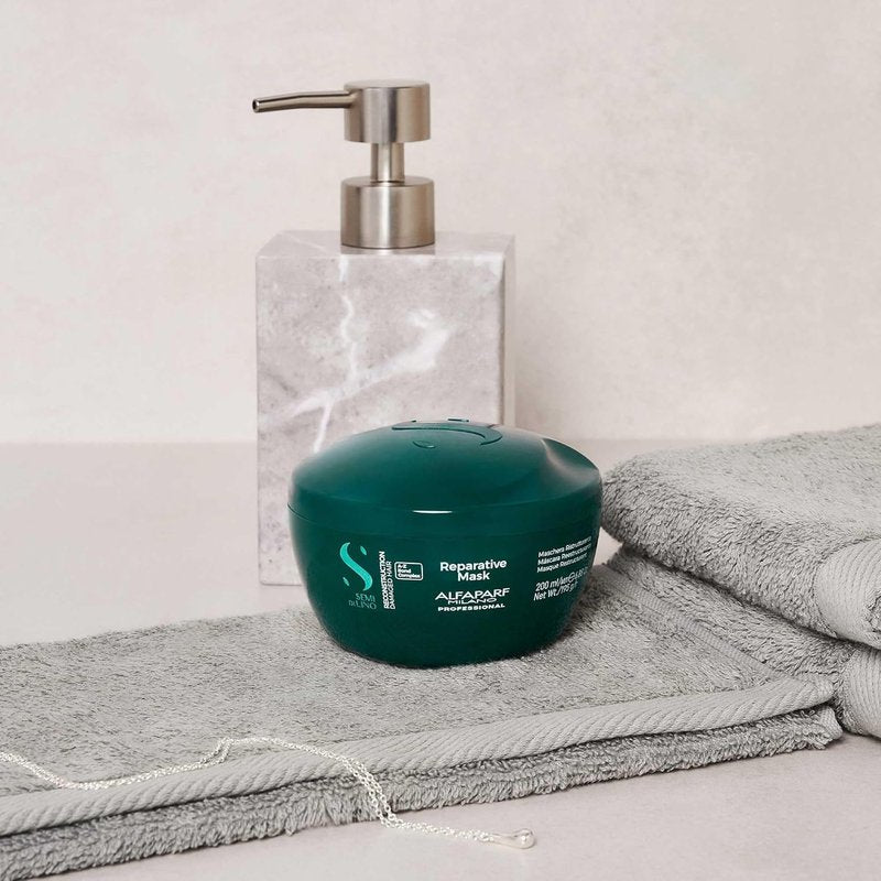 ALFAPARF MILANO Semi di Lino Hair Mask - Bond Repair Treatment for Colored & Damaged Hair | Medium to Thick Hair