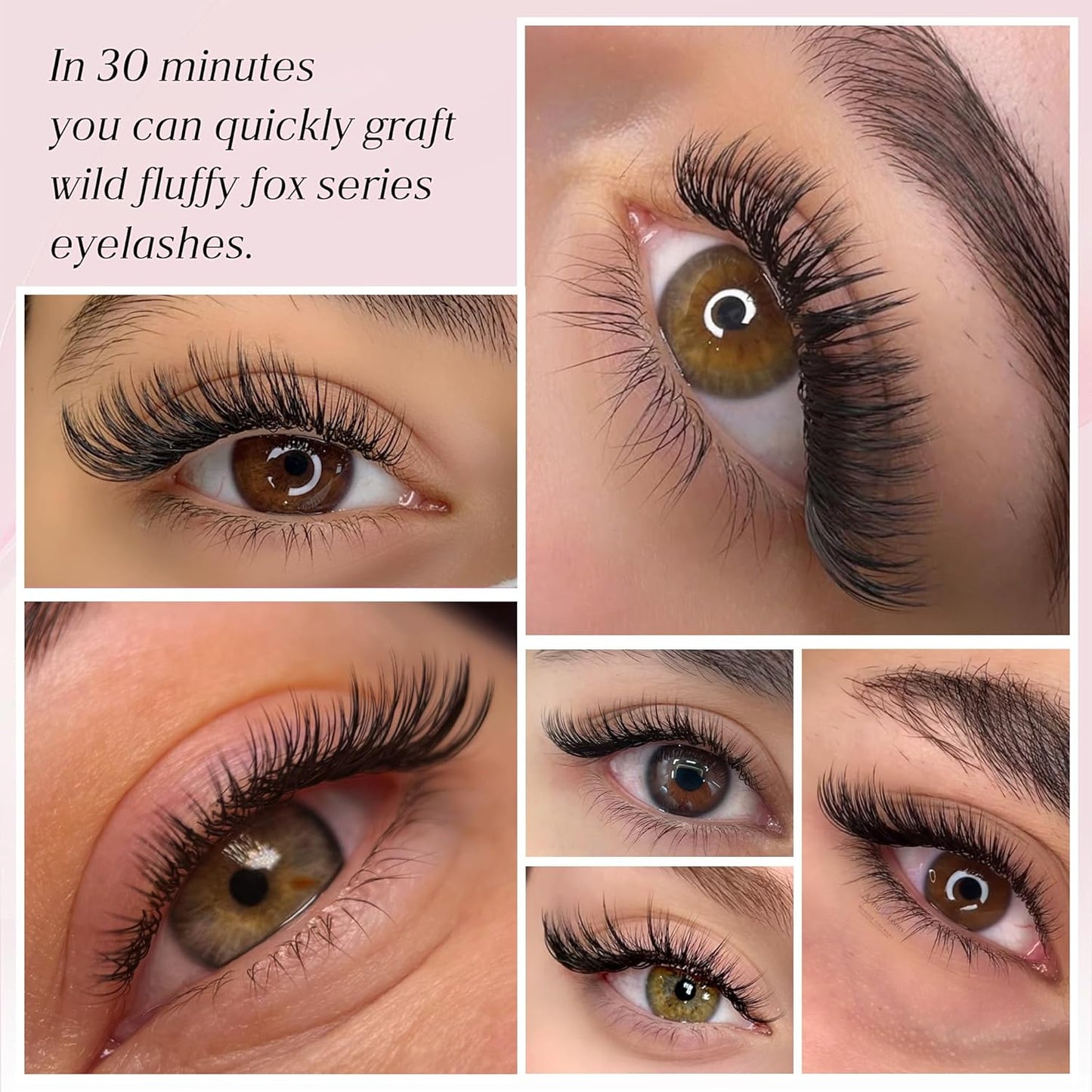 Fox Eyelash Extensions - 5D Mutil-Layer YY Mink Lash Fans | Natural Fluffy Handmade, C/D Curl, 10mm
