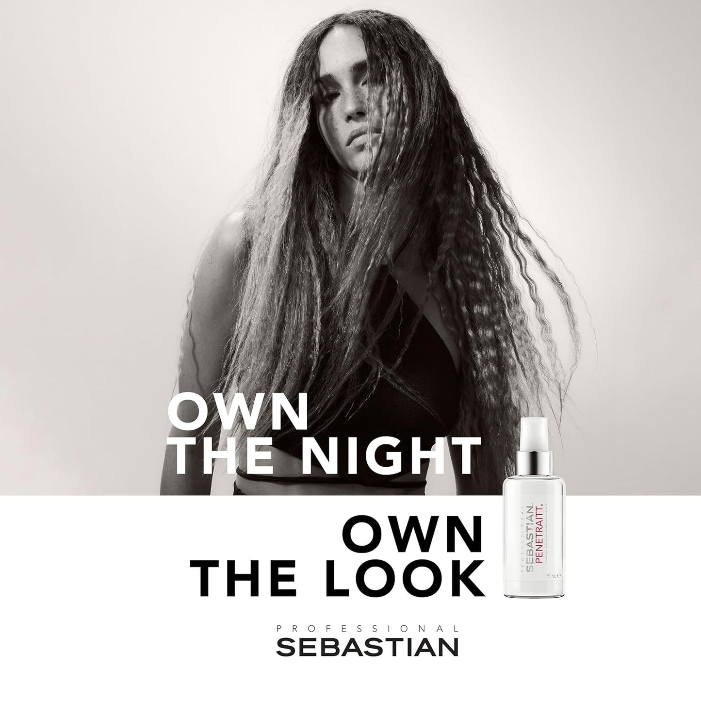 Sebastian Professional Penetraitt Overnight Repair Serum - Hydrating Leave-in Treatment with Hyaluronic Acid & Niacinamide | 3.2 fl oz
