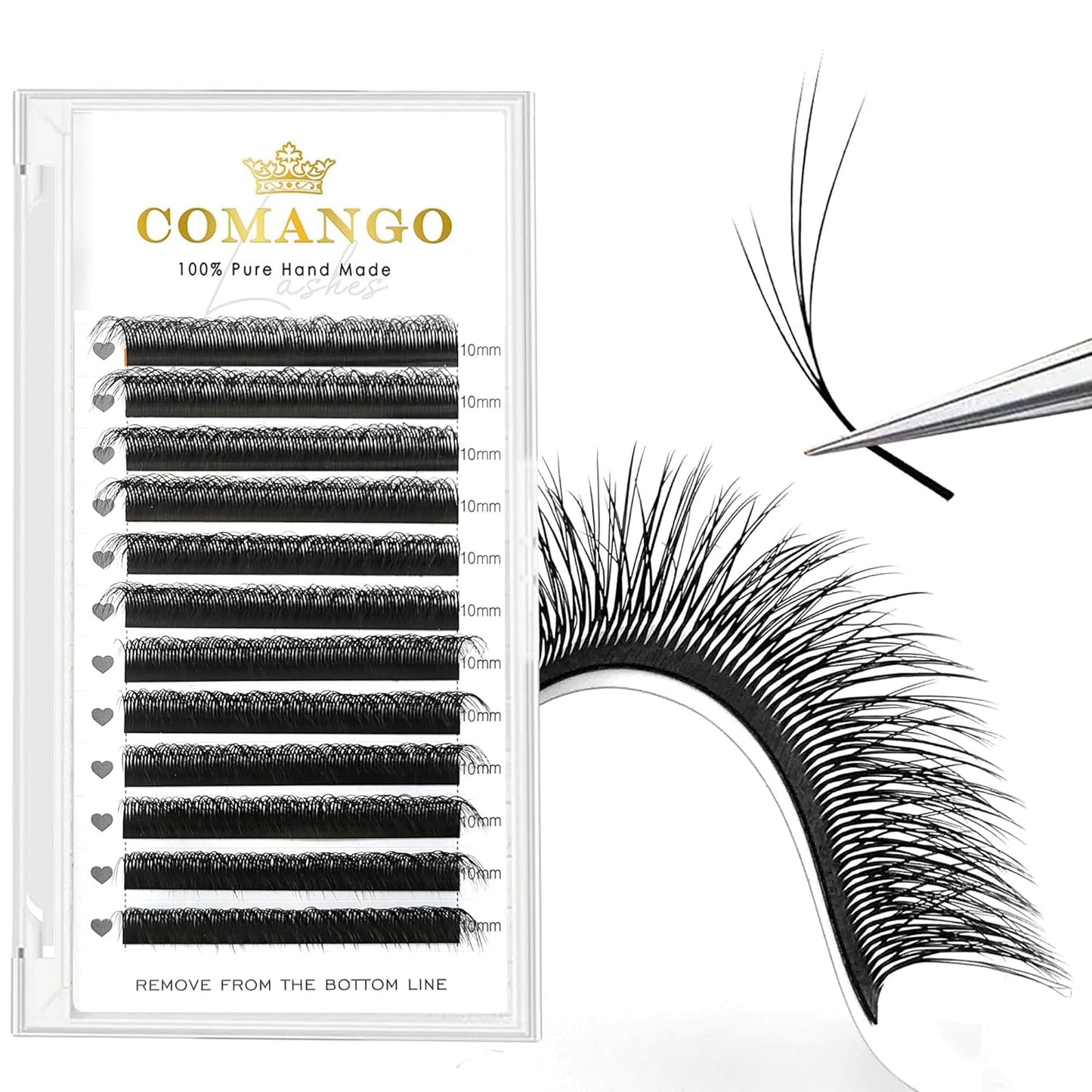 Fox Eyelash Extensions - 5D Mutil-Layer YY Mink Lash Fans | Natural Fluffy Handmade, C/D Curl, 10mm