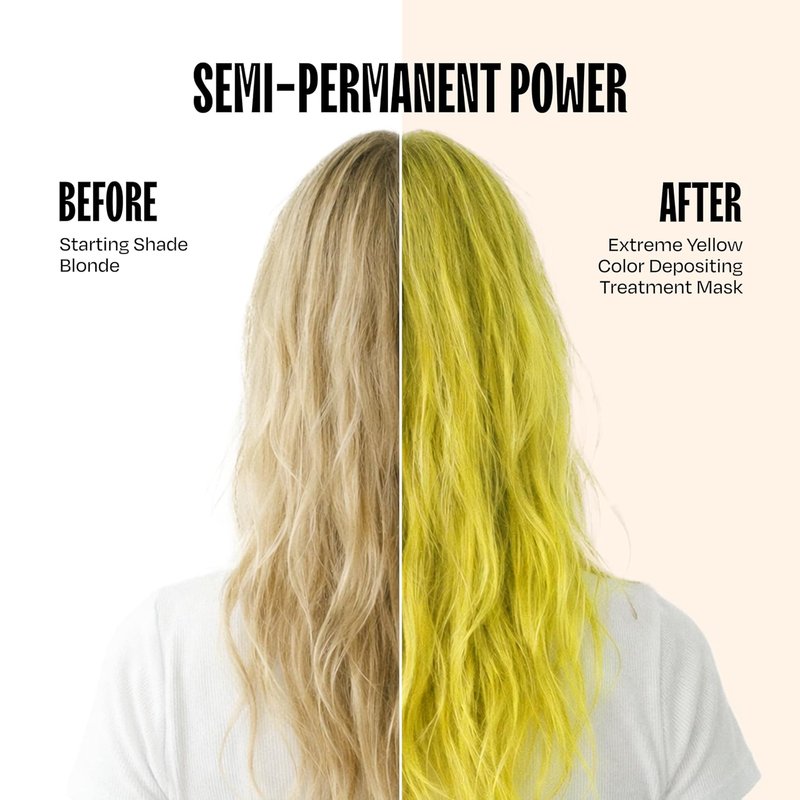 Overtone Semi-Permanent Hair Color Conditioner - Extreme Yellow, Nourishing Color Depositing Mask | 8 oz, Vegan & Cruelty-Free
