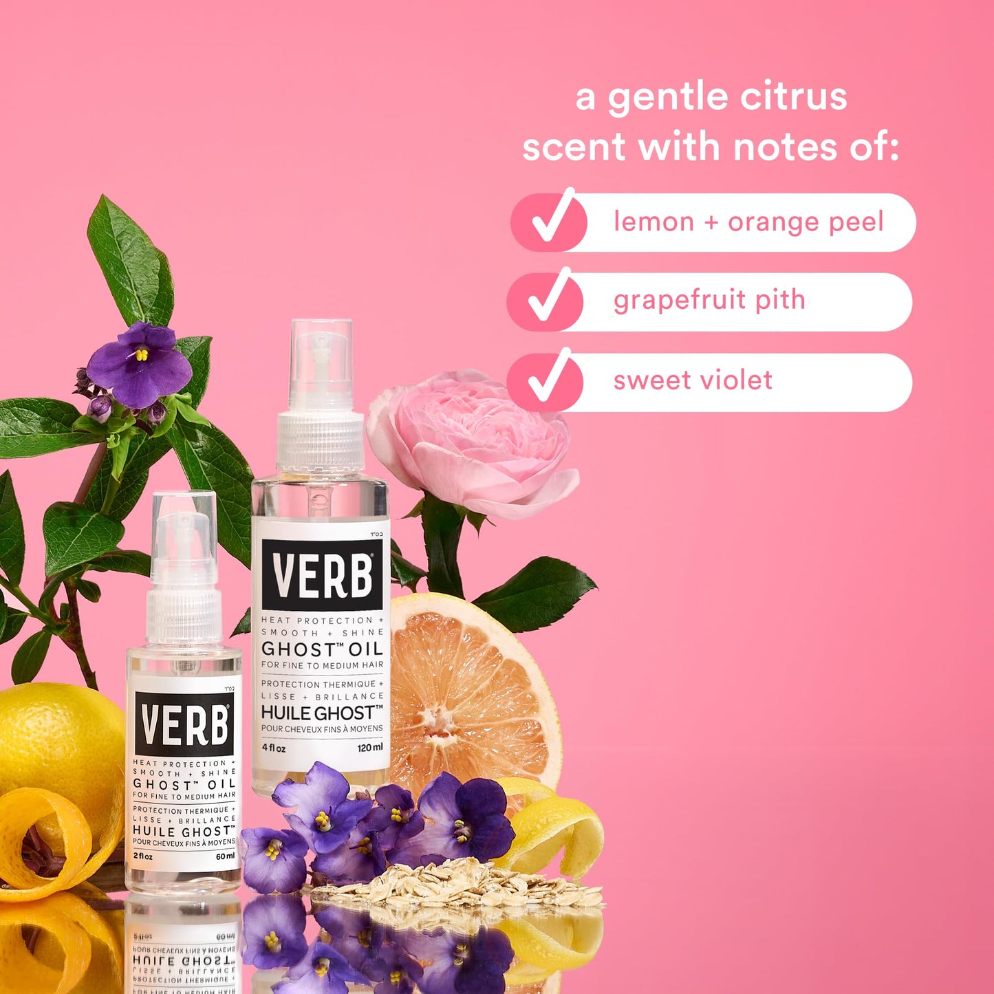 VERB Ghost Oil 2 pack: 2 fl oz + 4 fl oz - Weightless Hair Oil for Fine to Medium Hair – Smooths Frizz, Adds Shine – No Parabens, Gluten or Harmful Sulfates
