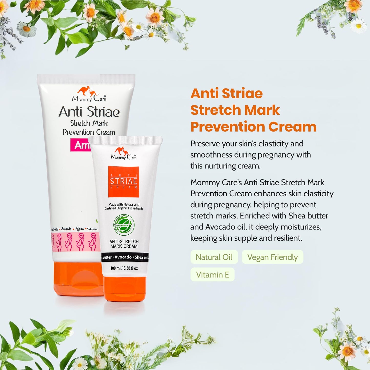 Stretch Mark Remover for Pregnancy, Anti Striae - Anti Stretch Marks, All Natural Organic Maternity Stretch Mark Prevention Lotion with Shea Butter Avocado and Olive Oil
