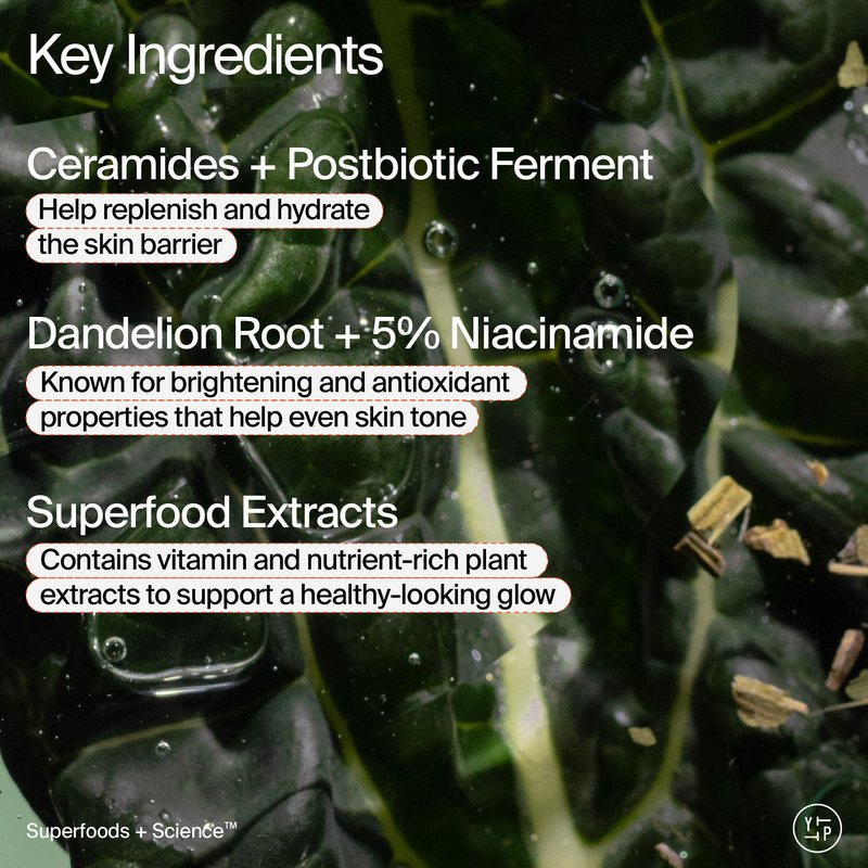 Youth To The People Superfood Skin Drip Glow Barrier Serum - Peptides + Niacinamide, Strengthens Skin Barrier, Evens Tone, Smooths Texture, Dewy Finish Makeup Primer, for All Textures, Vegan - 1 floz