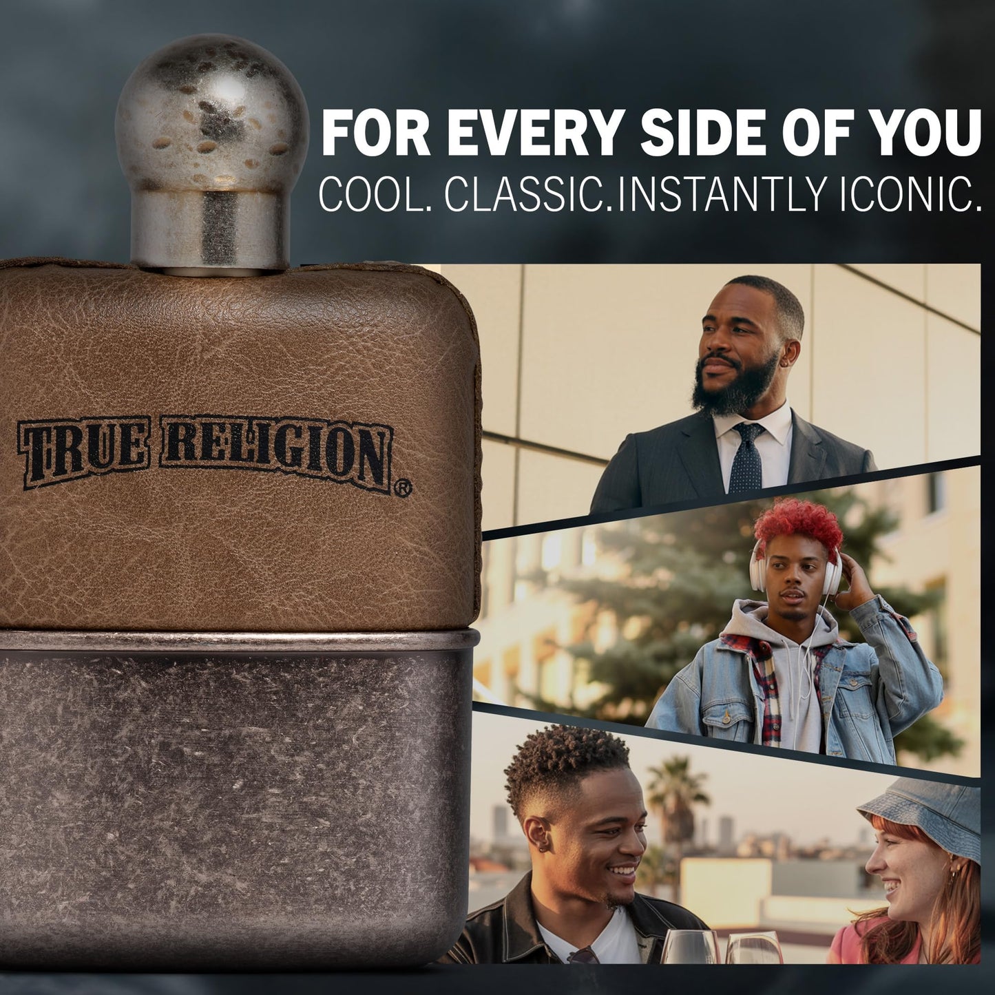 True Religion for Men Original Scent - Mens Cologne, Long Lasting Perfume, Men's Fragrance, Eau de Toilette Spray with Notes of Cardamom, Pepper & Cedarwood - 3.4 fl oz / 100 ml