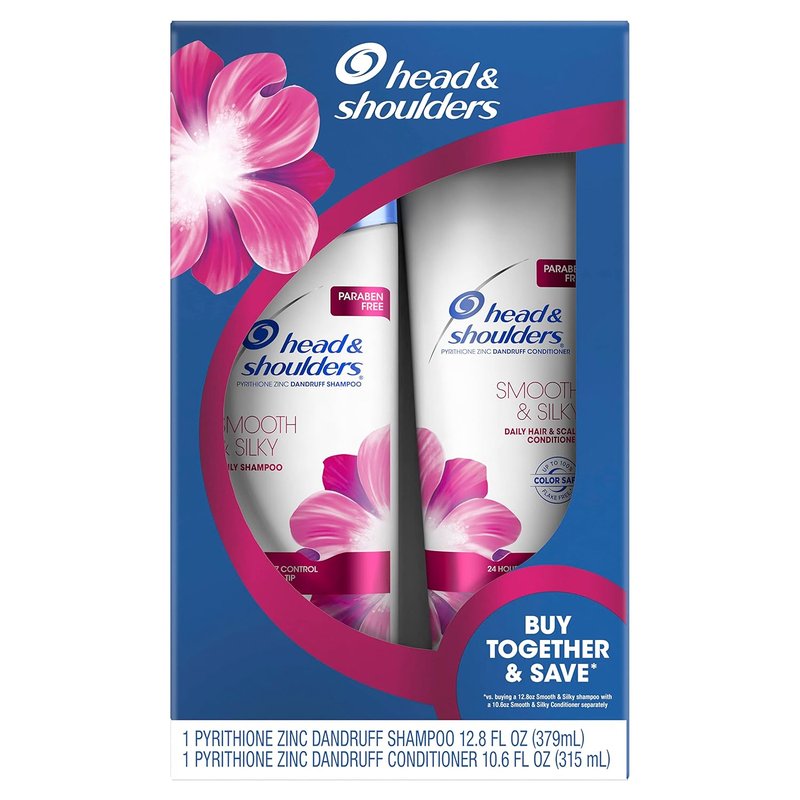 Head & Shoulders Dandruff Shampoo & Conditioner Twin Pack - Smooth & Silky | 23.4 Fl Oz