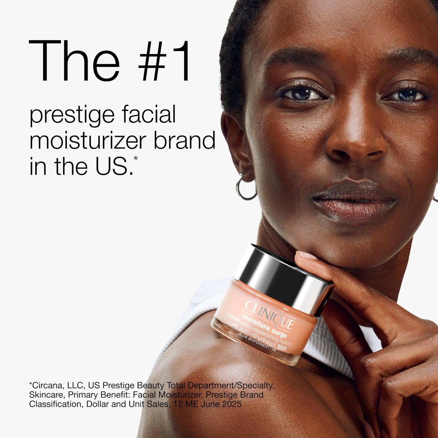 Clinique Moisture Surge 100H Auto-Replenishing Hydrator Oil Free Face Moisturizer | With Hyaluronic Acid, Aloe Bioferment and Vitamins C + E | For All Skin Types | Hydrating + Moisturizing, 2.5 Fl Oz