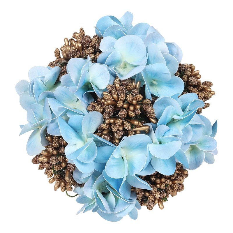 Floral Hair Bun Accessory - Lavender Flowers with Gold Accents | Elegant Blue Design