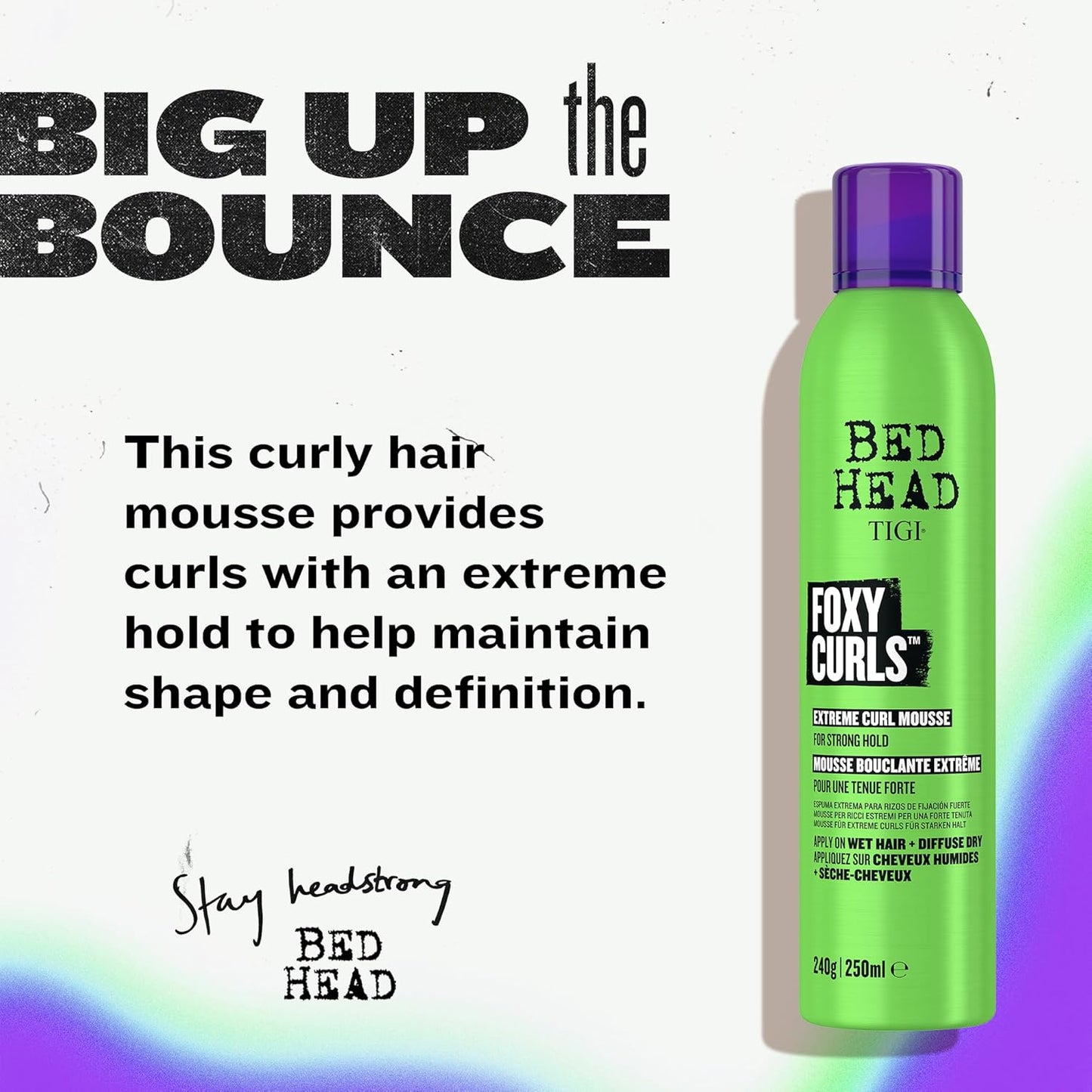 TIGI Bed Head Curl Mousse - Extreme Hold Curl Defining Hair Mousse | Anti-Frizz & Humidity Control, 8.4 Oz Each