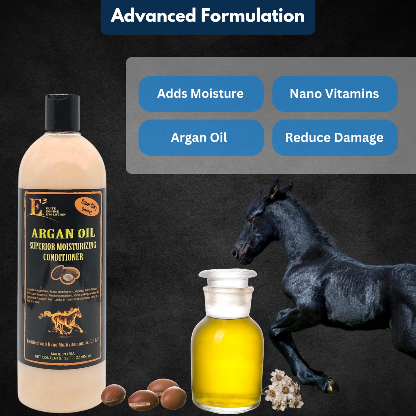 E3 Hair Growth Shampoo 16oz and E3 Argan Oil Conditioner 32oz