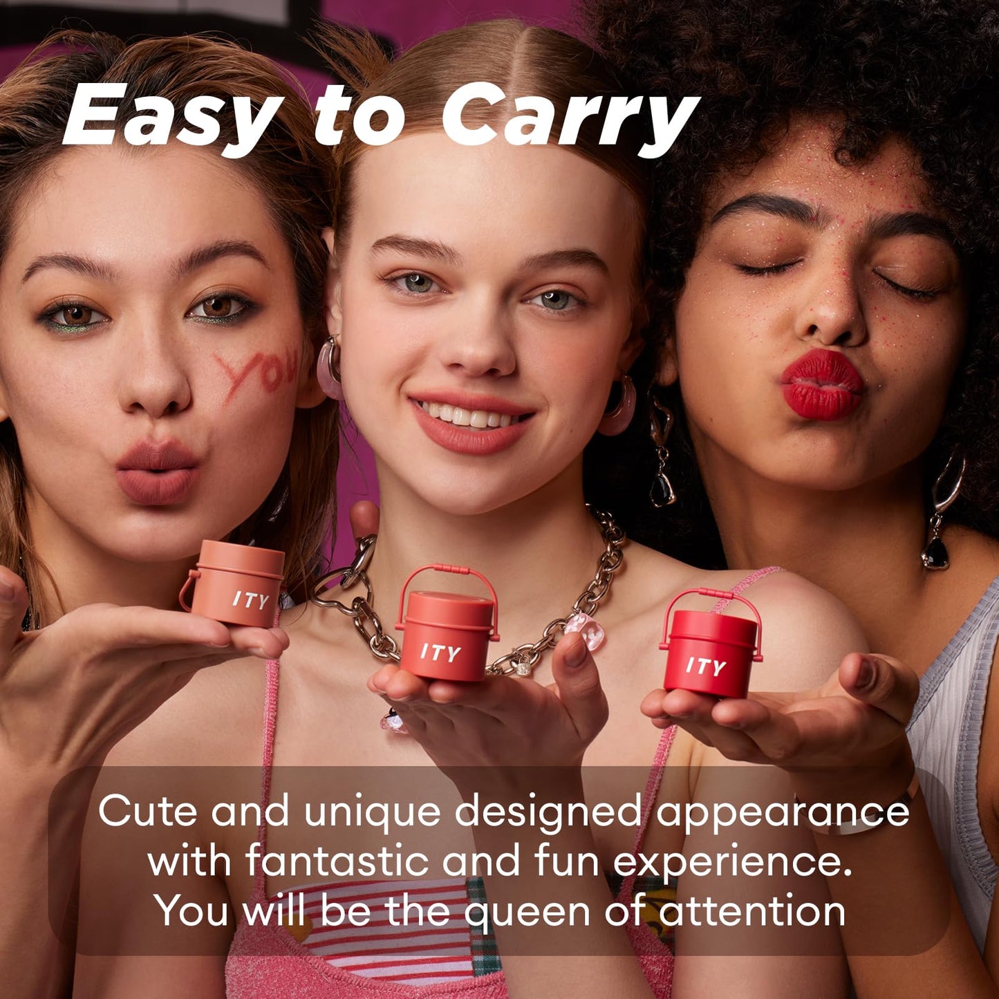 ITY Velvet Matte Finish Lip Stain-Mousse Textured Lip Clay, Red Shade, Conceals Lip Lines, Rich Pigment Lip Tint Lipsticks, 0.14 oz (4g) in Ruby