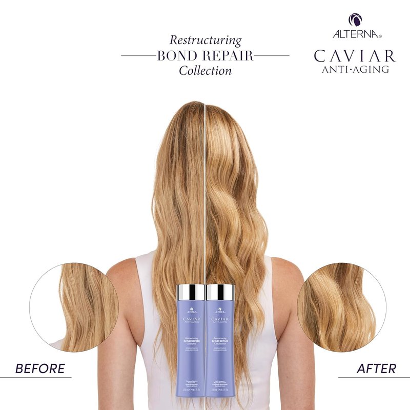 Alterna CAVIAR Anti-Aging Bond Repair Shampoo - Strengthens & Repairs Brittle Hair | Sulfate-Free