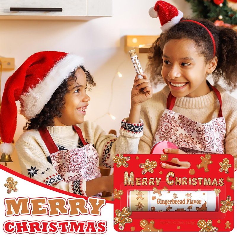 Gingerbread Flavor Lip Balm Set - 25 Pack Holiday Gifts | Perfect for Stocking Stuffers & Appreciation