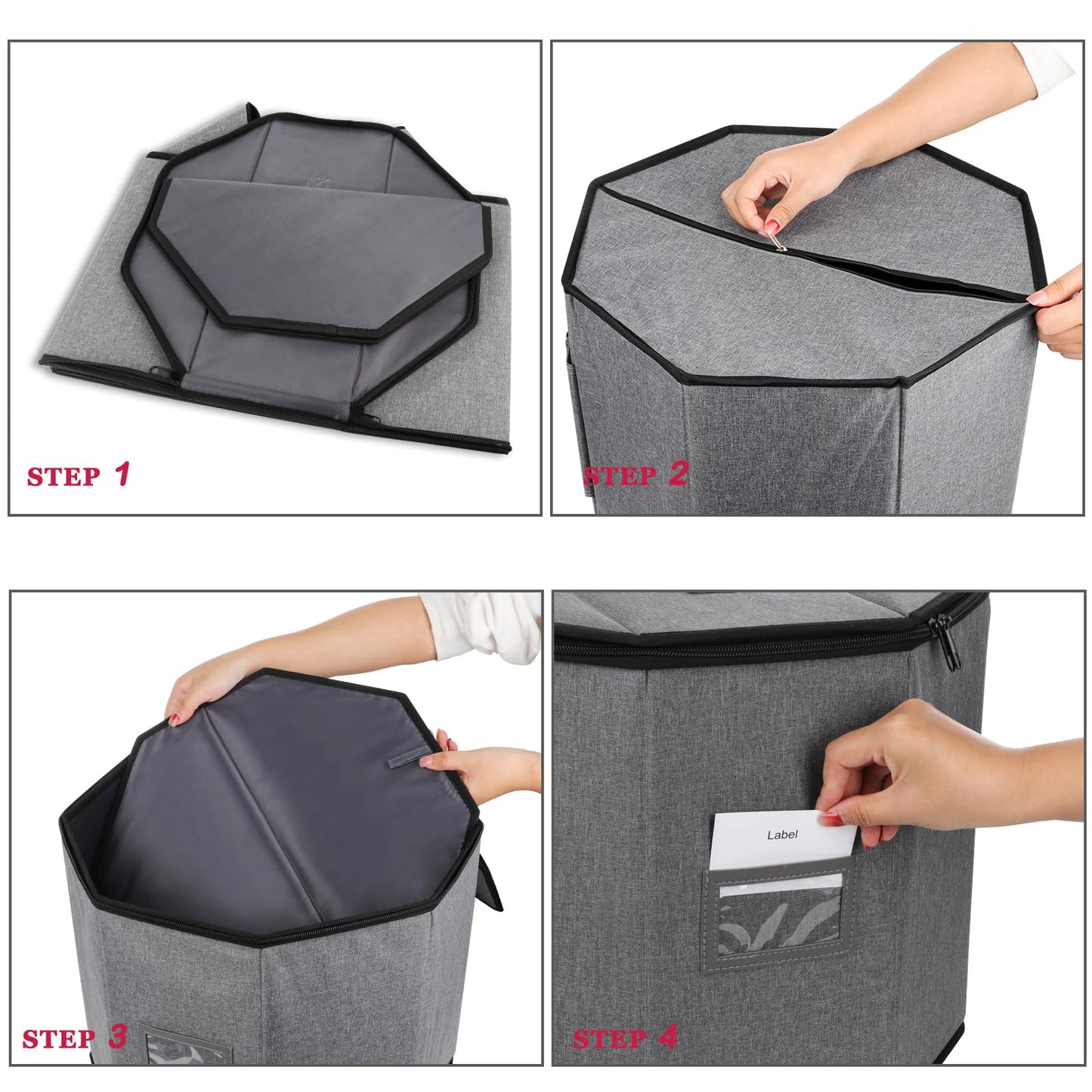 Lukeline Wig Storage Box,Wig Travel Case,Foldable Wig Travel Case for Men and Women,Yarn Organizer, Cosmetic Cabinet Storage Bag