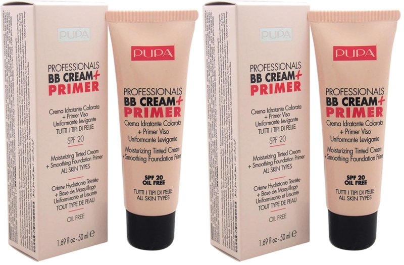 Pupa Milano Professionals BB Cream and SPF 20 Primer for Women, No. 001/Nude, 1.69 Ounce (Pack of 2)