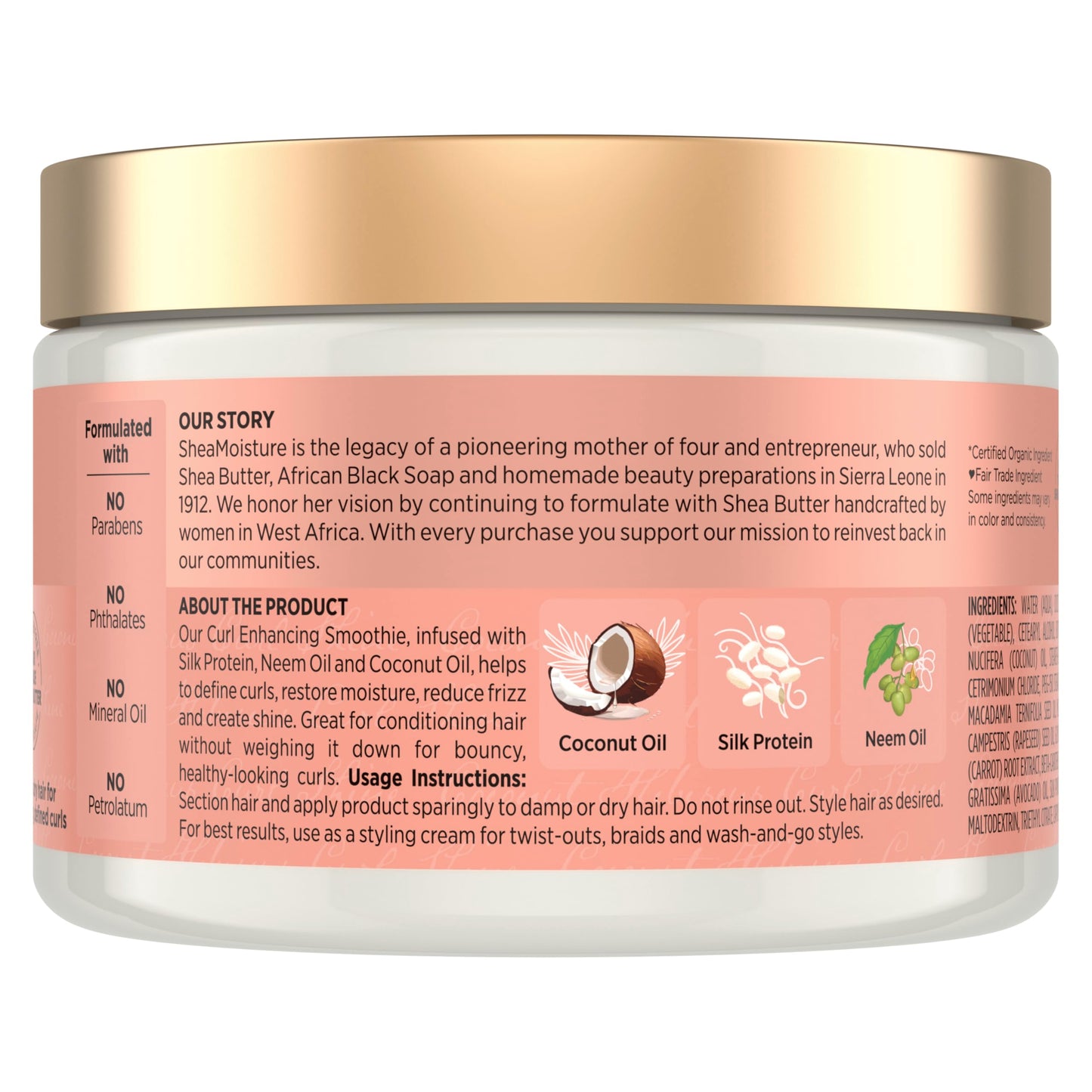 SheaMoisture Smoothie Curl Enhancing Cream Coconut and Hibiscus for Thick