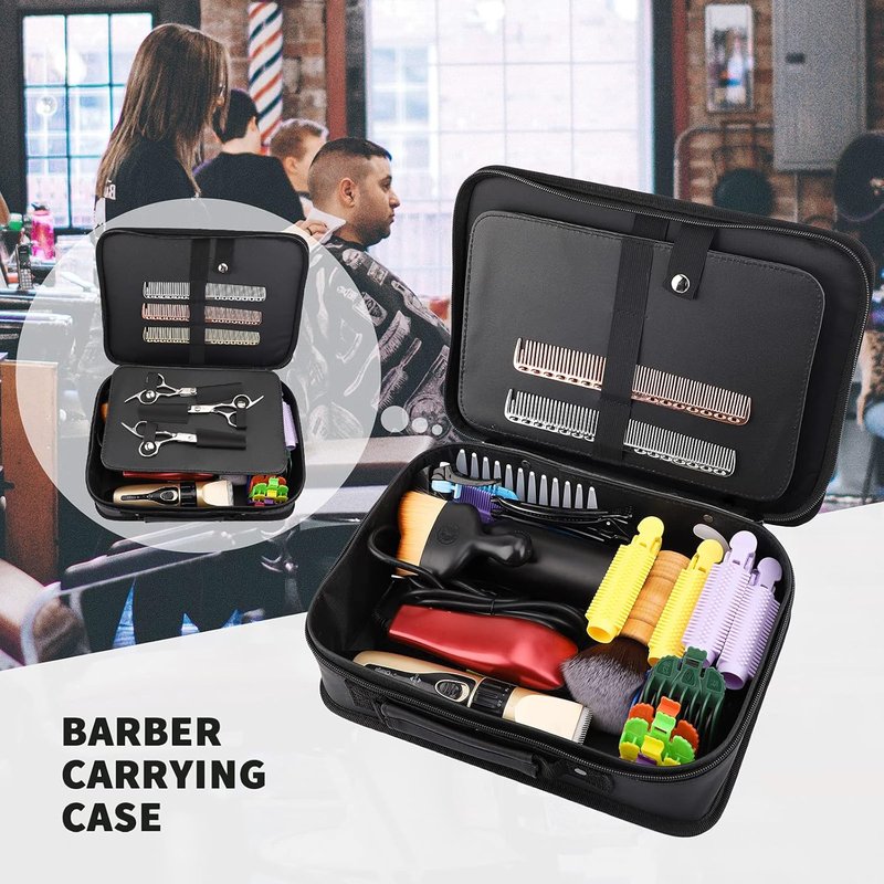 Segbeauty Barber Carrying Case - Professional Hair Styling Tool Bag for Clippers & Scissors | 11.8 x 8.5 in