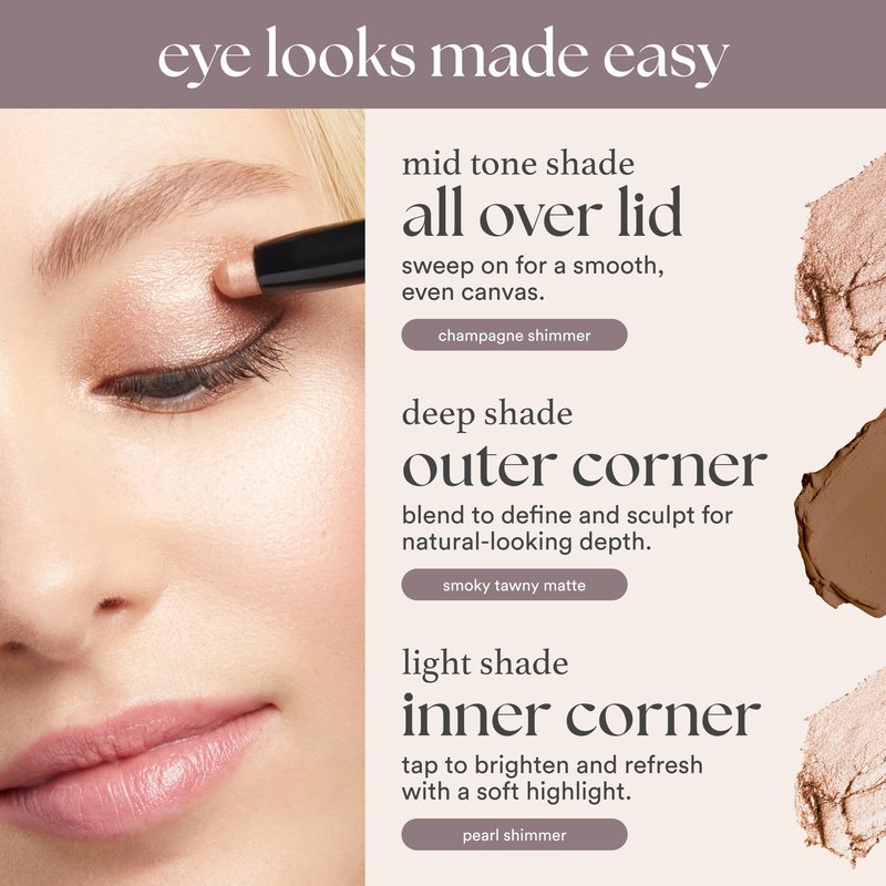 Julep Eyeshadow 101 Cream-to-Powder Waterproof Eyeshadow Stick – Putty Matte – Long-Lasting, Buildable, Crease-Proof, Cruelty Free, Matte Finish with Built-In Smudger