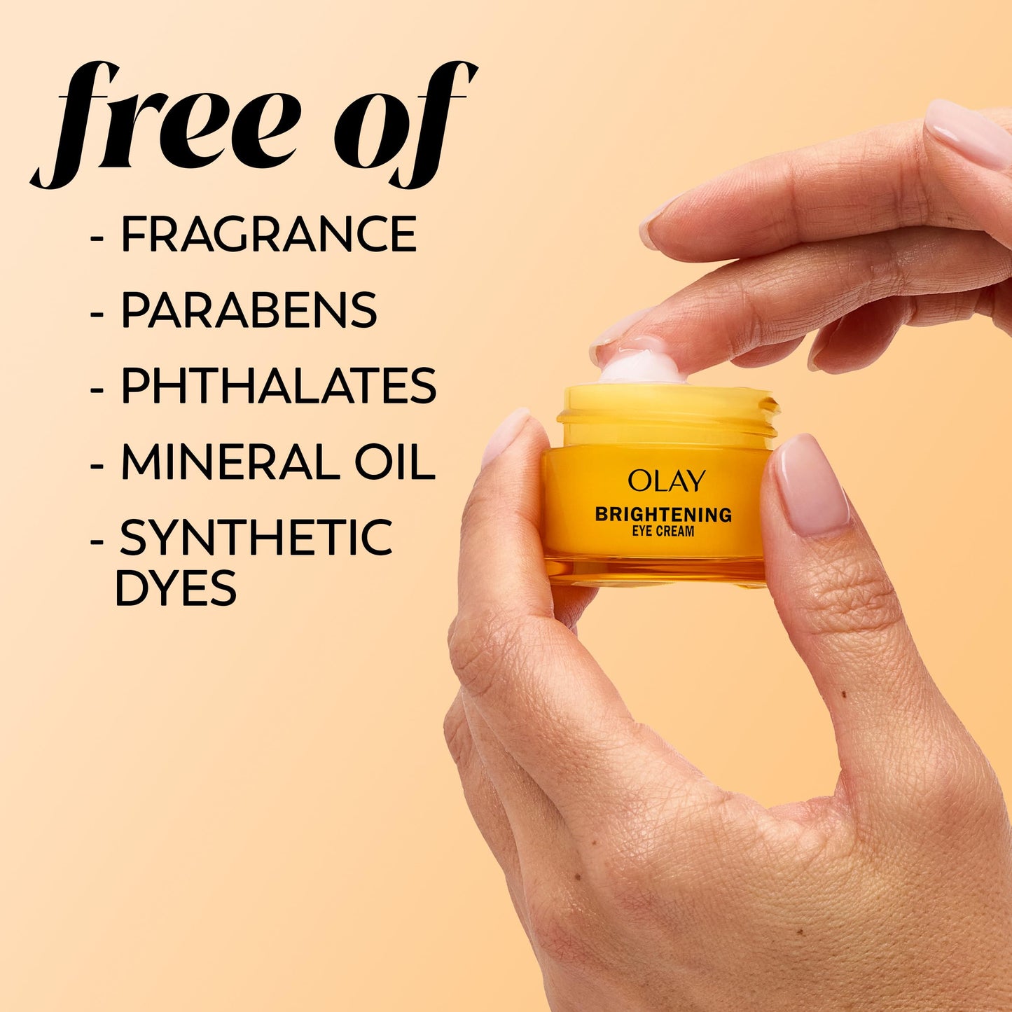 Olay Brightening Eye Cream with Vitamin C, Fragrance-Free Hydrating Under Eye Cream for Dark Circles and Dull Skin, Lightweight Eye Cream with Peptides and Vitamin B3, 0.5 oz