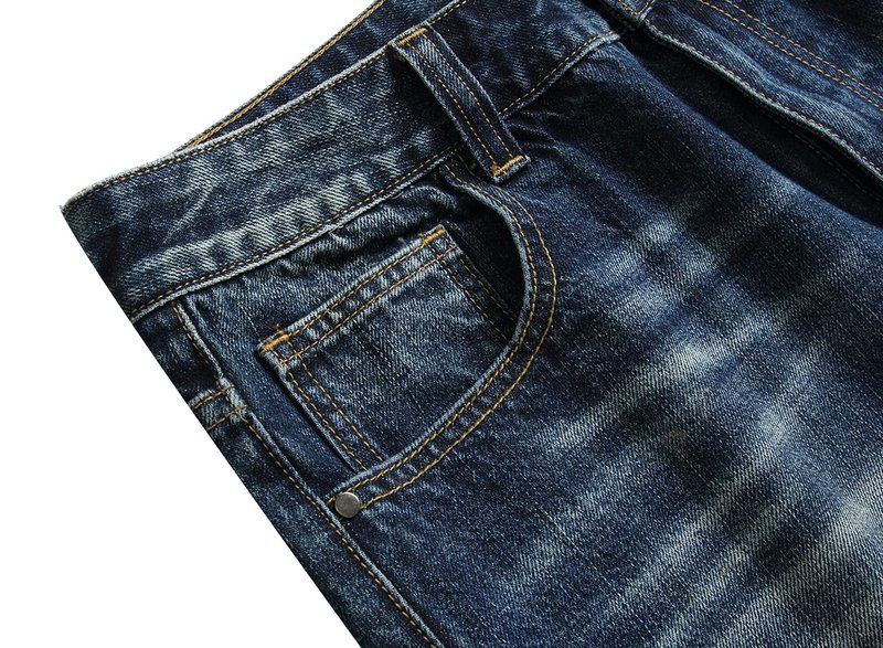 MXCVYCC Men's Ripped Slim Fit Jeans Dark Blue Distressed Jeans for Men Straight Leg Designer Fashion Pants(34, Dark Blue-Regular fit Jeans)