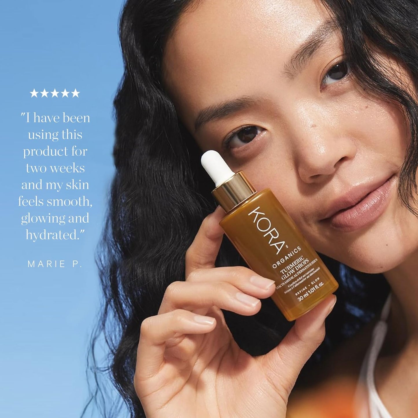 KORA Organics Turmeric Glow Drops - Hydrating Niacinamide Serum for Face | Improves Texture & Dark Spots, 0.34 fl oz