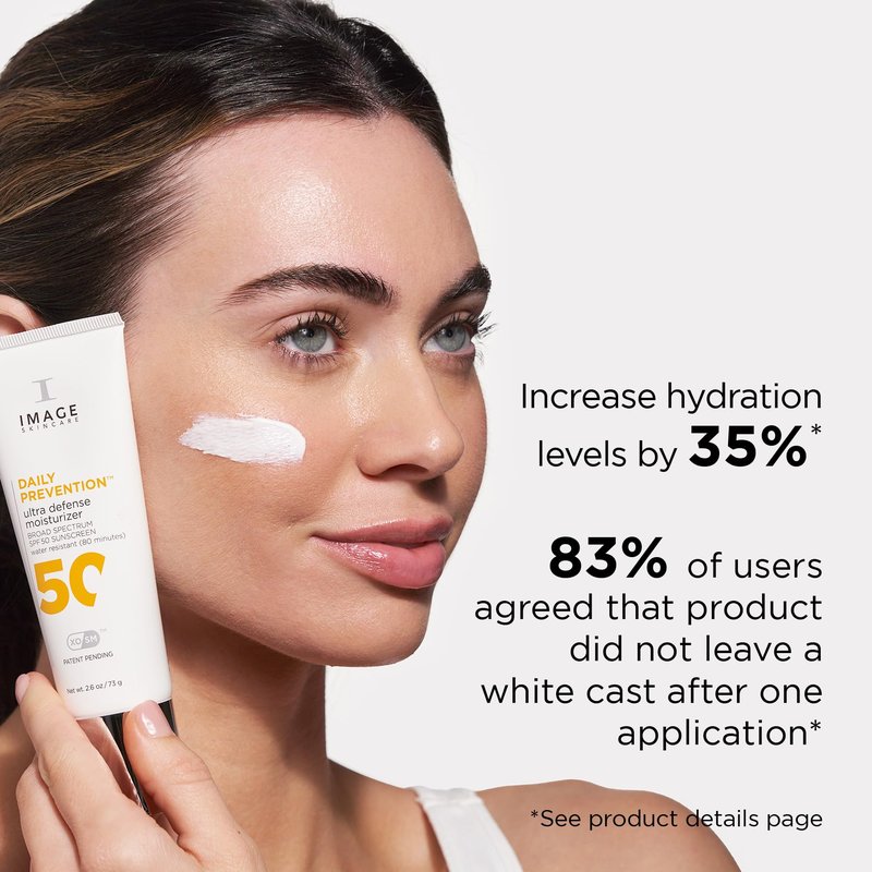 IMAGE Skincare DAILY PREVENTION Ultra Defense Moisturizer, SPF 50 Broad Spectrum Sunscreen, Fragrance Free, 1 Ounce Travel Size