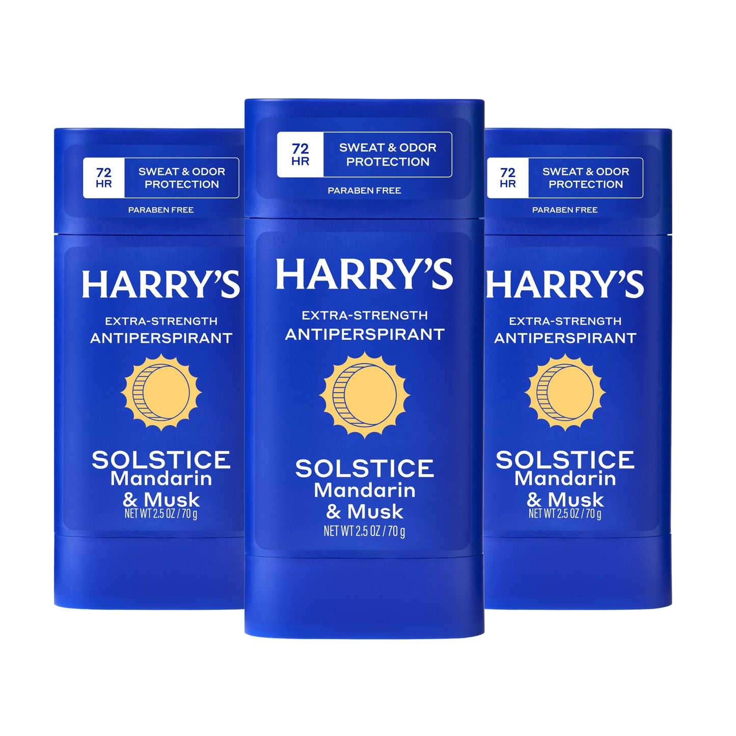 Harry's Extra-Strength Antiperspirant Deodorant for Men - Solstice - (3 Pack) 2.5 oz - 72-Hour Sweat and Odor Protection
